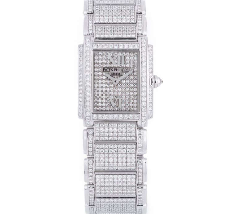 Patek Philippe Twenty 4 Ref 4908 50g 18k White Gold Full Pav Diamonds