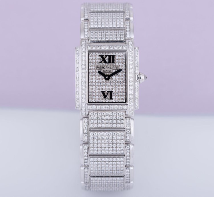 Patek Philippe Twenty 4 Ref 4908 50g 18k White Gold Full Pav Diamonds