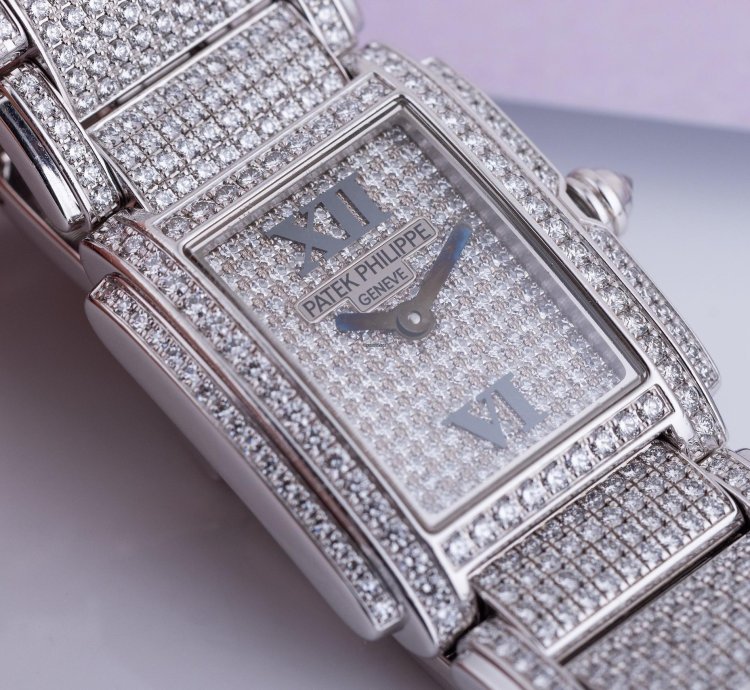 Patek Philippe Twenty 4 Ref 4908 50g 18k White Gold Full Pav Diamonds