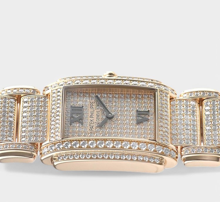 Patek Philippe Twenty 4 Rose Gold Diamonds Quartz 26 3x22mm Box 4910 50r-001