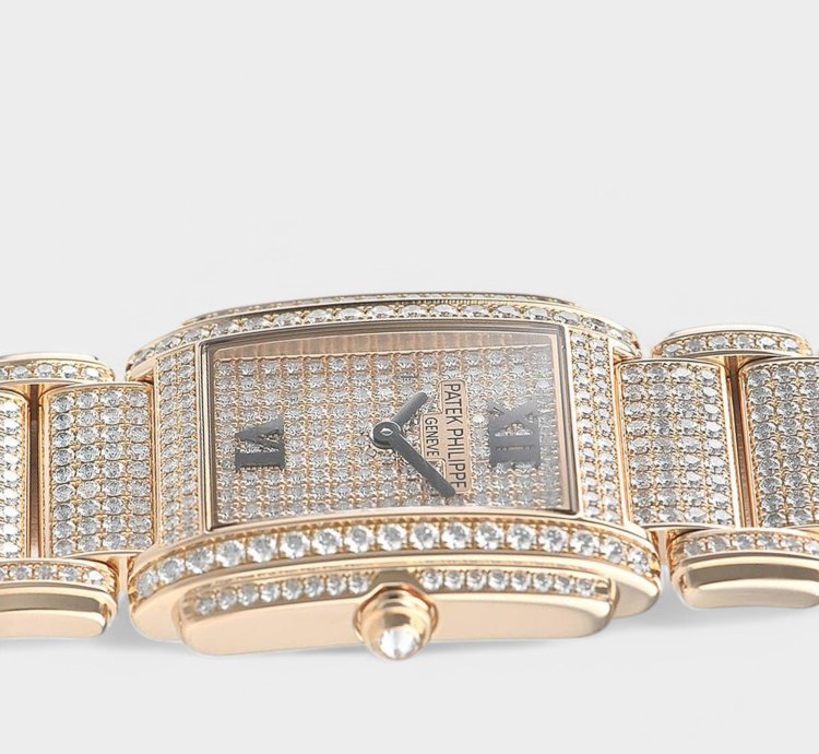 Patek Philippe Twenty 4 Rose Gold Diamonds Quartz 26 3x22mm Box 4910 50r-001