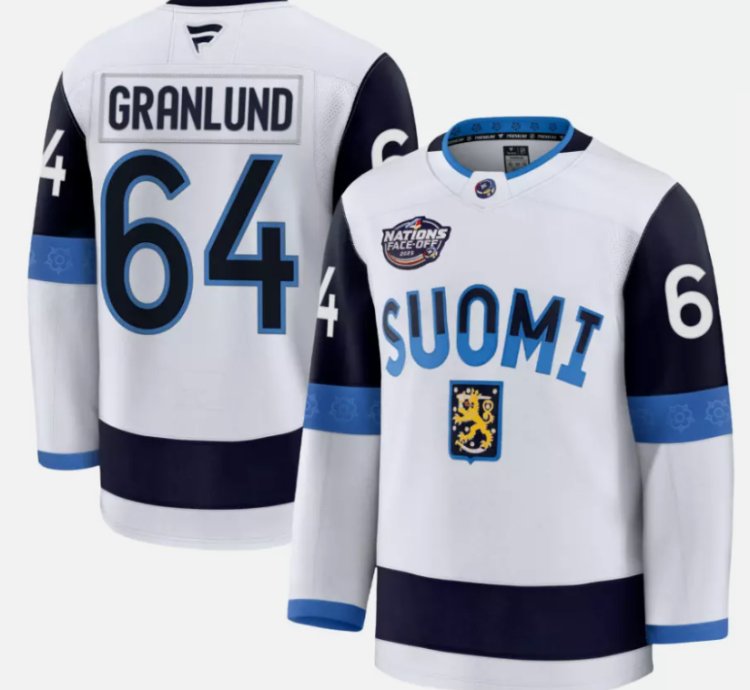 Mikael Granlund Jersey 64 Finland White 2025 4 Nations Face-off Stitched