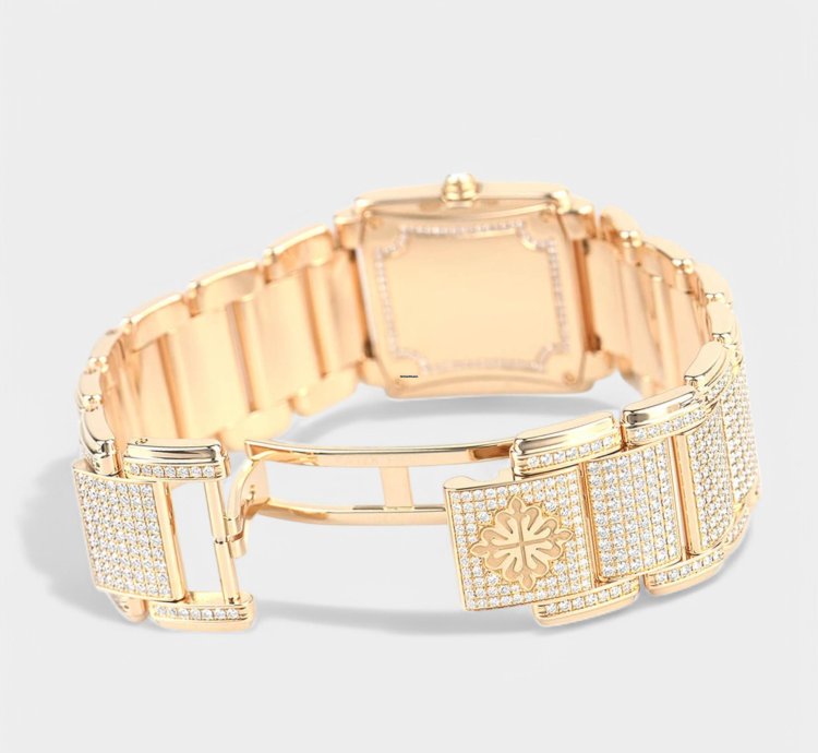 Patek Philippe Twenty 4 Rose Gold Diamonds Quartz 26 3x22mm Box 4910 50r-001