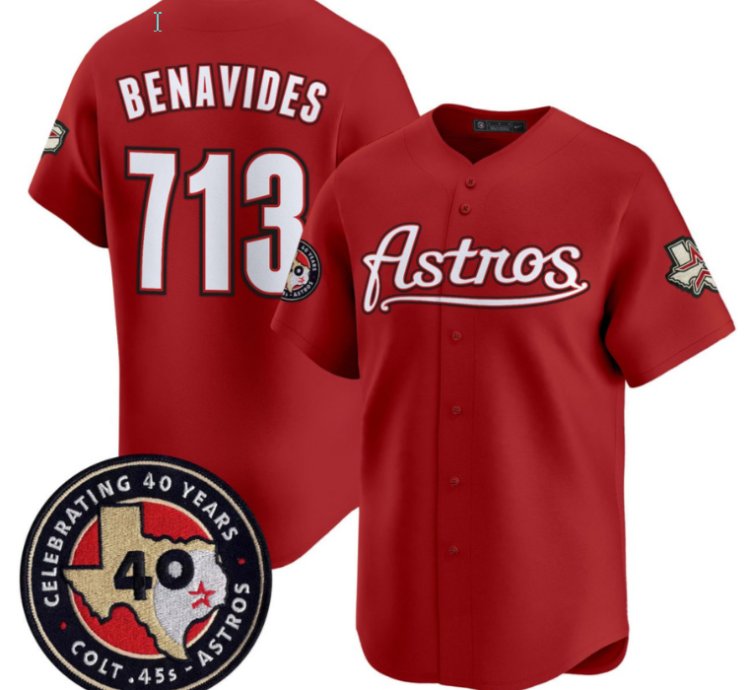 Benavides Jersey 713 Houston Astros Throwback Red - All Stitched