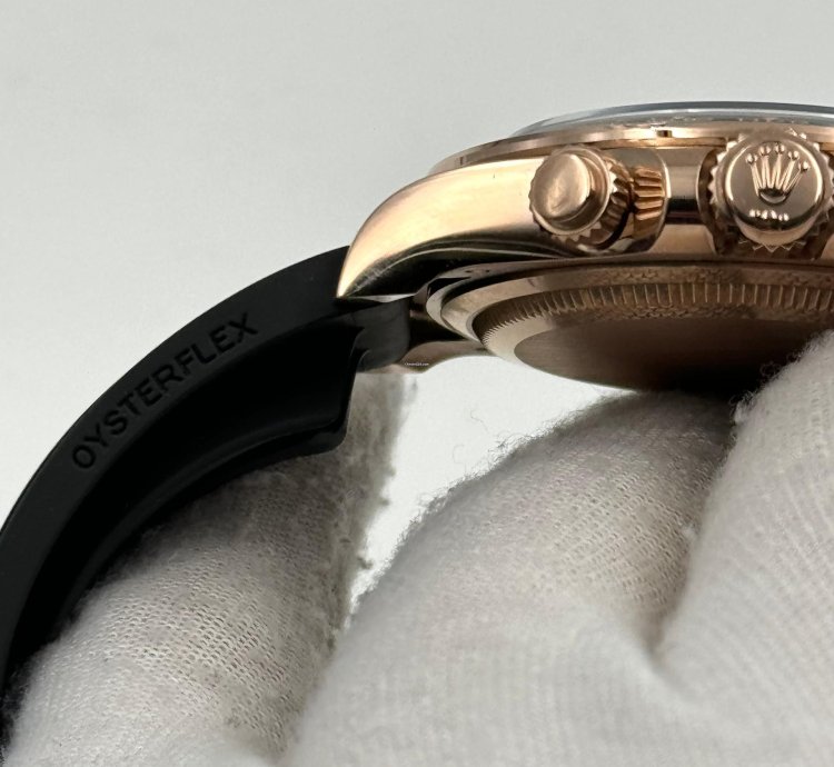 Rolex Daytona Unworn Cosmograph Daytona 40mm Black Dial Rose Gold Oysterflex 126515ln Box Papers 2024
