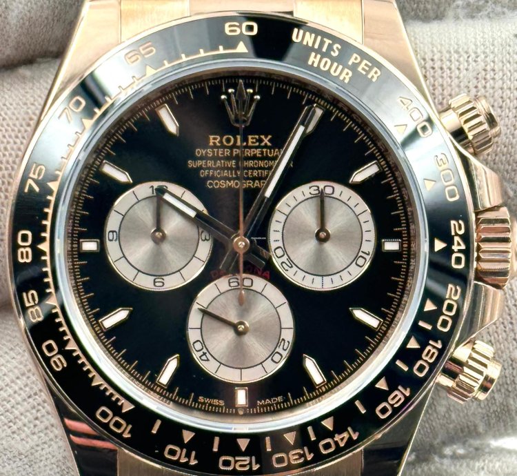 Rolex Daytona Unworn Cosmograph Daytona 40mm Black Dial Rose Gold Oysterflex 126515ln Box Papers 2024