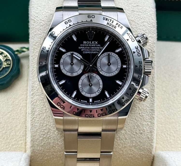 Rolex Daytona Unworn Cosmograph Daytona 40mm Black Dial White Gold Bracelet 126509 Box Papers 2024