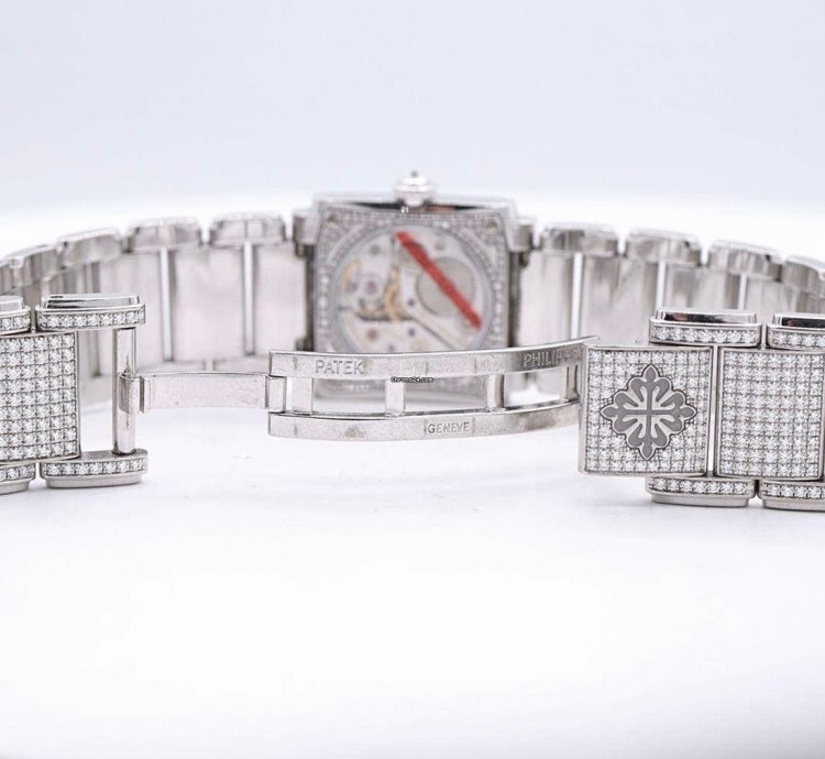 Patek Philippe Twenty 4 White Gold Diamond Pave Open Back Manual Winding