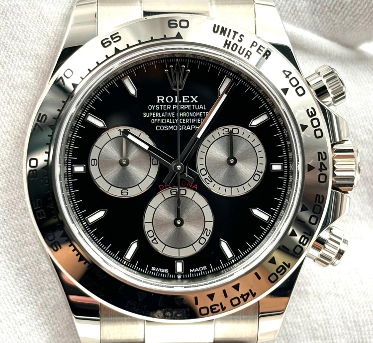 Rolex Daytona Unworn Cosmograph Daytona 40mm Black Dial White Gold Bracelet 126509 Box Papers 2024