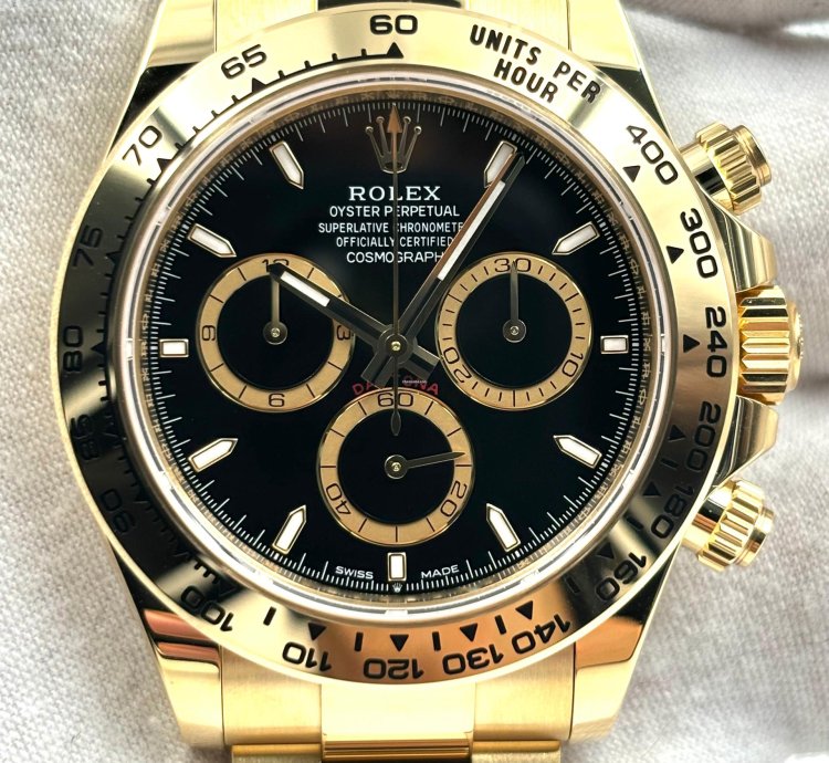 Rolex Daytona Unworn Cosmograph Daytona 40mm Black Dial Yellow Gold Bracelet 126508 Box Papers 2024