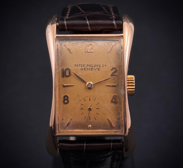 Patek Philippe Vintage Golden Banana Marilyn Monroe 18k Rose Gold Vintage Full Set Box Papers