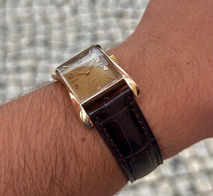 Patek Philippe Vintage Golden Banana Marilyn Monroe 18k Rose Gold Vintage Full Set Box Papers
