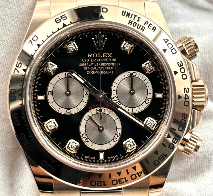 Rolex Daytona Unworn Cosmograph Daytona 40mm Black Diamond Dial Rose Gold 126505 Box Papers 2024