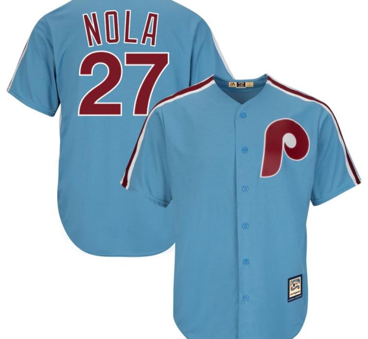 Philadelphia Phillies Aaron Nola Blue Throwback Jersey
