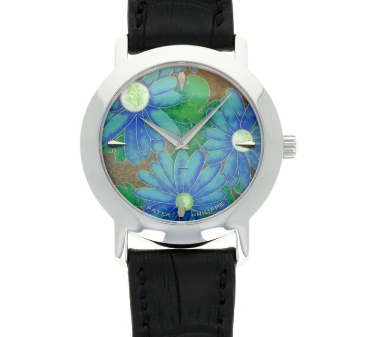 Patek Philippe White Gold Flower Handcraft Ref 5075