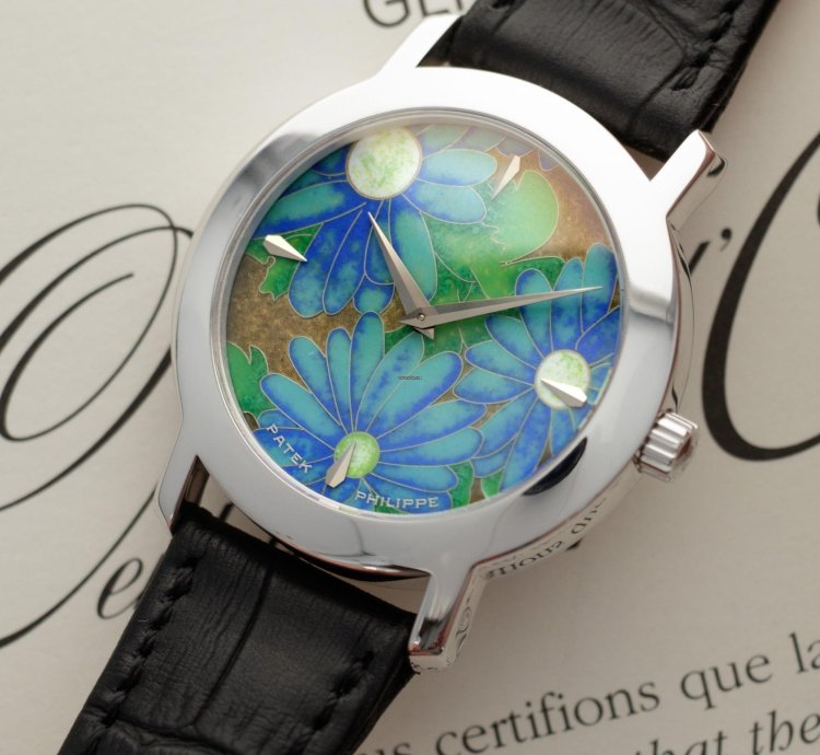 Patek Philippe White Gold Flower Handcraft Ref 5075