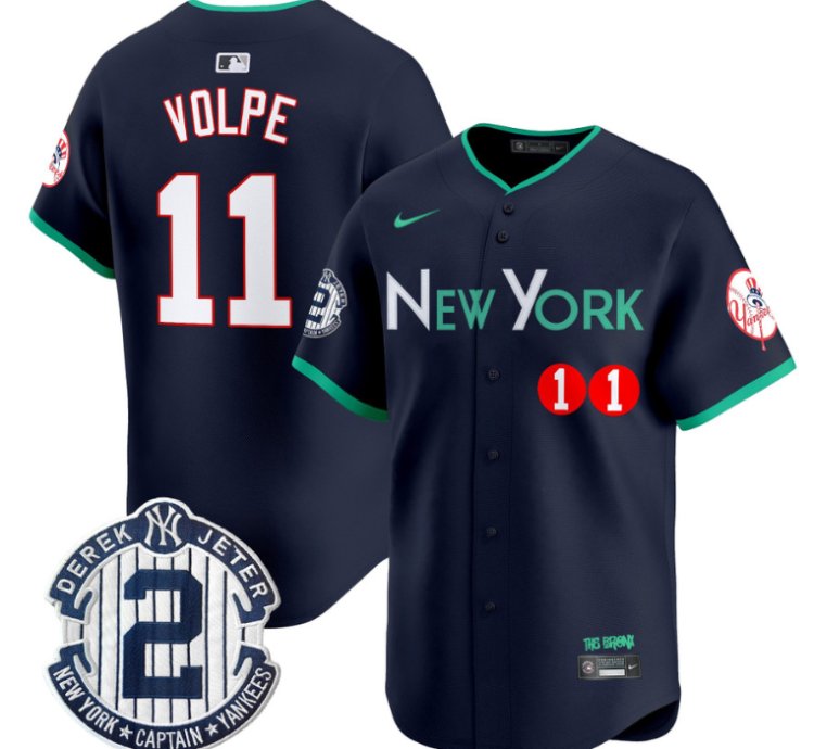 Anthony Volpe Jersey 11 New York Yankees City Connect Vapor Premier Limited Stitched Navy