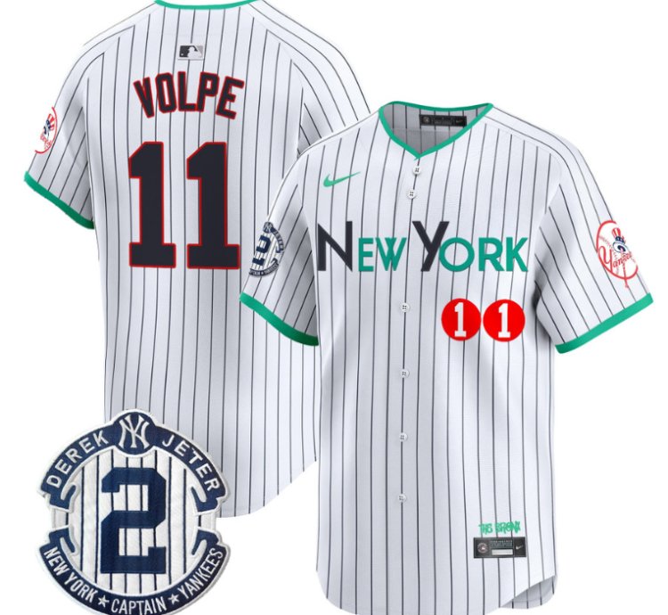 Anthony Volpe Jersey 11 New York Yankees City Connect Vapor Premier Limited Stitched Pinstripe