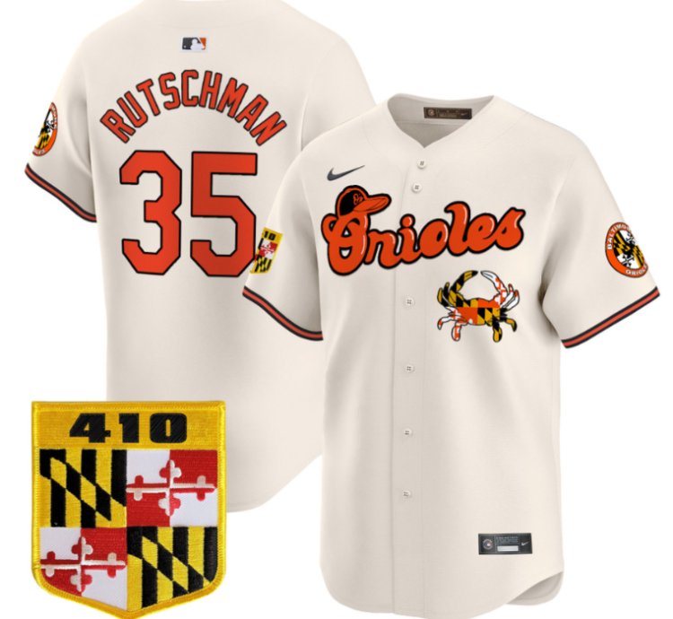 Adley Rutschman Jersey 35 Baltimore Orioles 410 Chesapeake Crab Patch Limited Stitched Cream