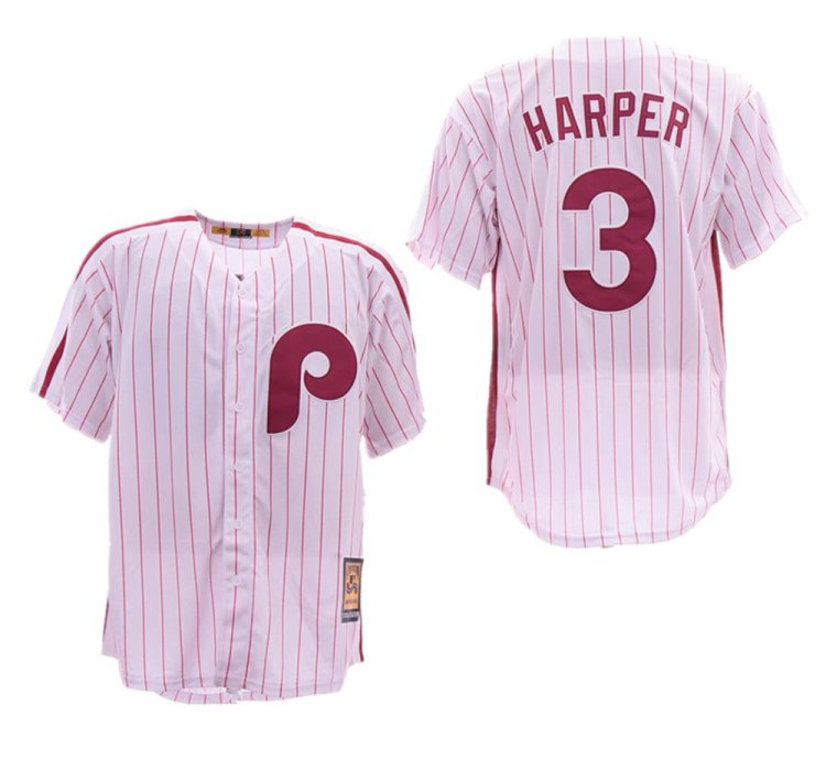 Philadelphia Phillies Bryce Harper White Throwback Jersey