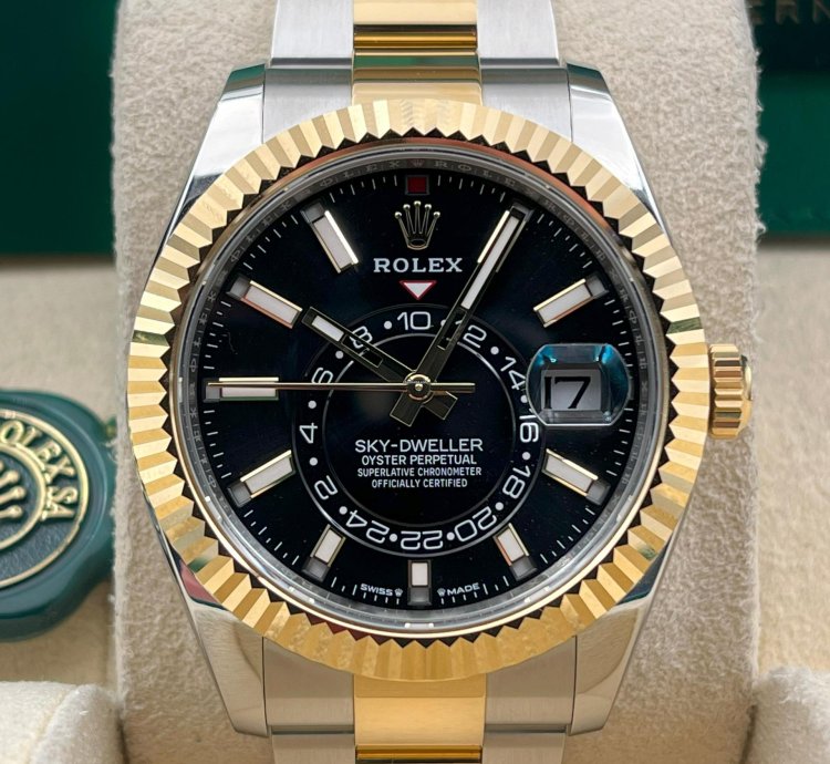 Rolex Sky-dweller Unworn Sky-dweller 42mm Black Dial Two Tone Oyster Bracelet 336933 Box Papers 2023