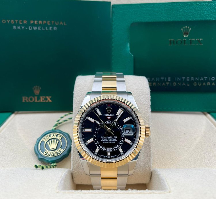Rolex Sky-dweller Unworn Sky-dweller 42mm Black Dial Two Tone Oyster Bracelet 336933 Box Papers 2023