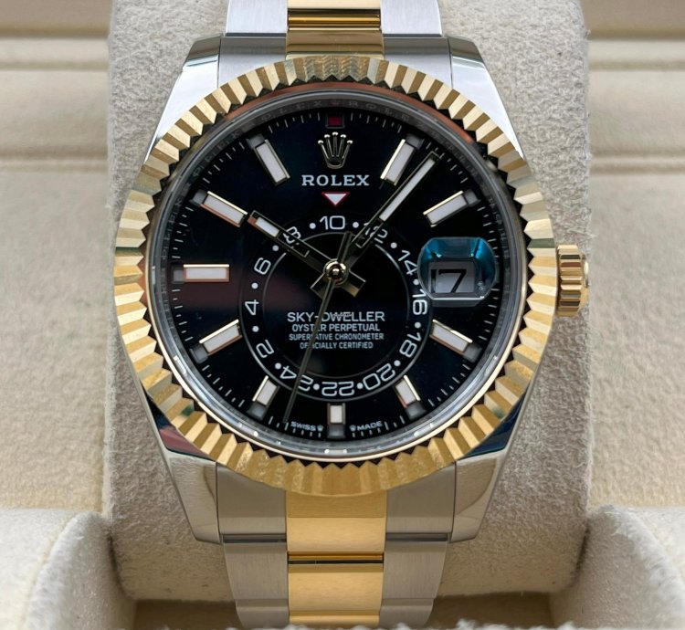 Rolex Sky-dweller Unworn Sky-dweller 42mm Black Dial Two Tone Oyster Bracelet 336933 Box Papers 2023