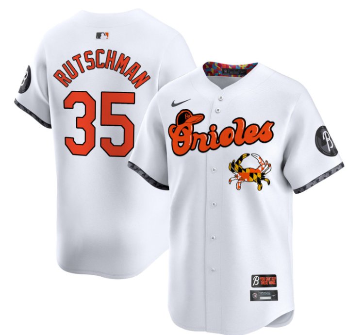 Adley Rutschman Jersey 35 Baltimore Orioles Maryland Blue Crab Vapor Stitched White