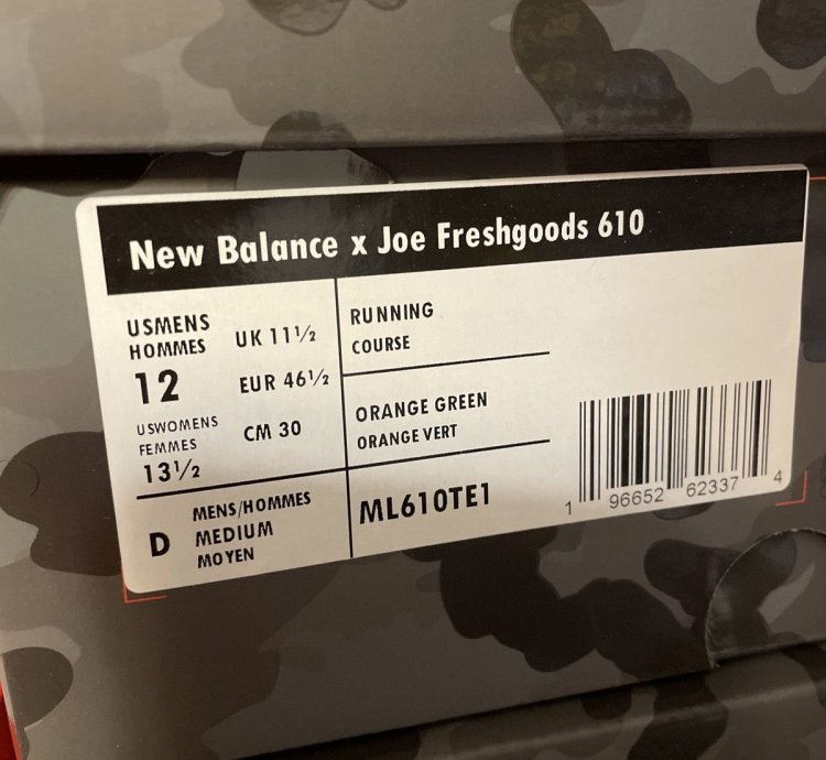 New Balance 610 Lil Swamps Joe Fresh Goods Size 12