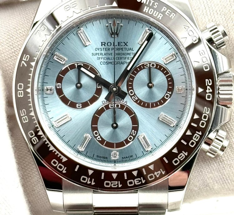 Rolex Daytona Unworn Cosmograph Daytona Ice Blue Baguette Dial Platinum 126506a Box Papers 2025