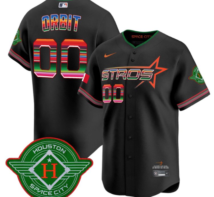 Orbit Jersey 00 Astros 2025 City Connect Mexico Vapor Premier Limited Stitched Black