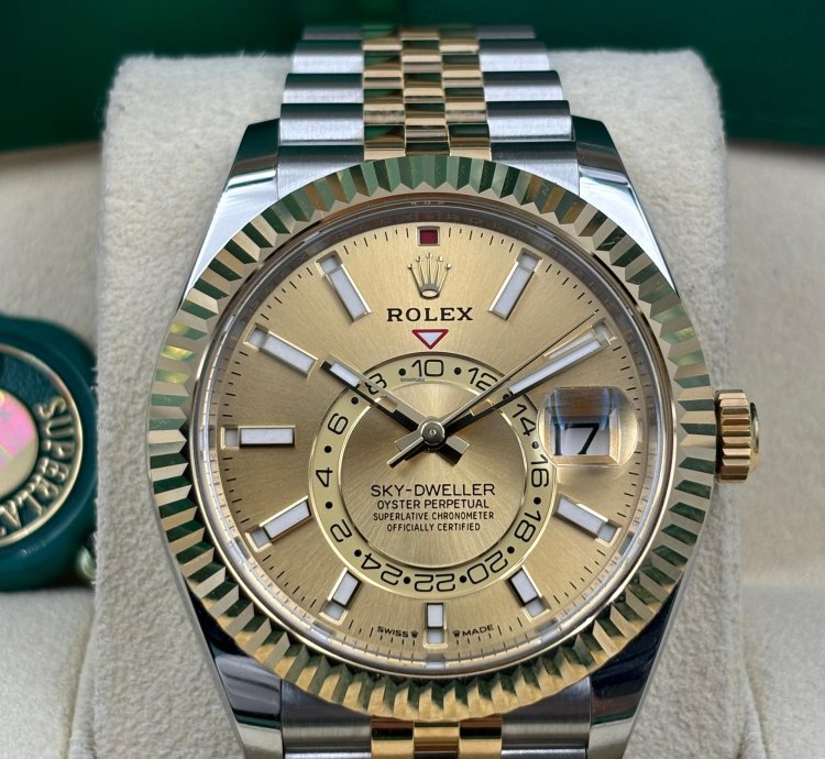 Rolex Sky-dweller Unworn Sky-dweller 42mm Champagne Dial Two Tone Jubilee Bracelet 336933 Box Papers 2025