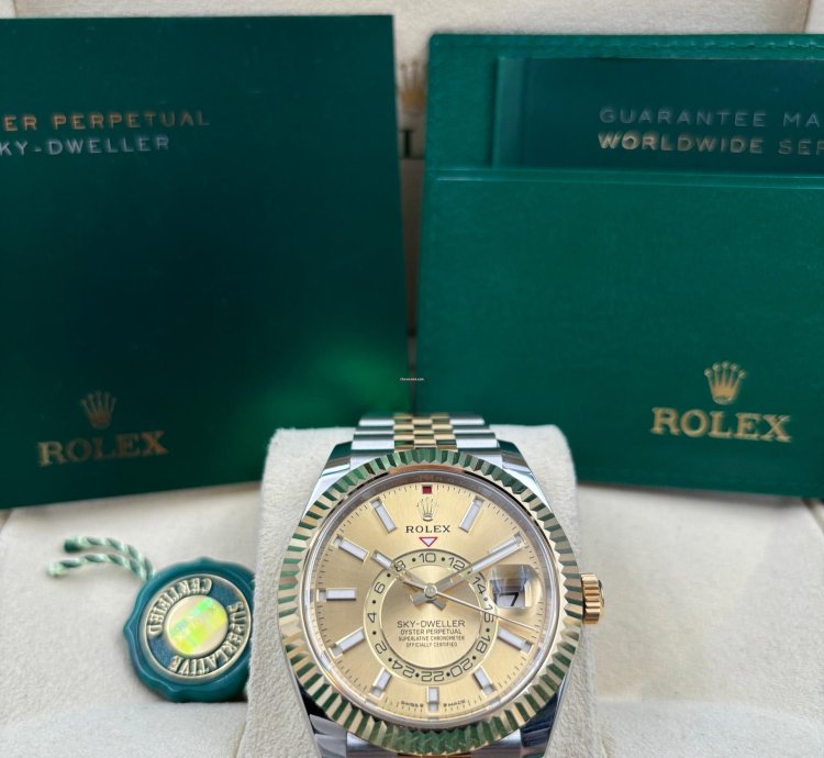 Rolex Sky-dweller Unworn Sky-dweller 42mm Champagne Dial Two Tone Jubilee Bracelet 336933 Box Papers 2025