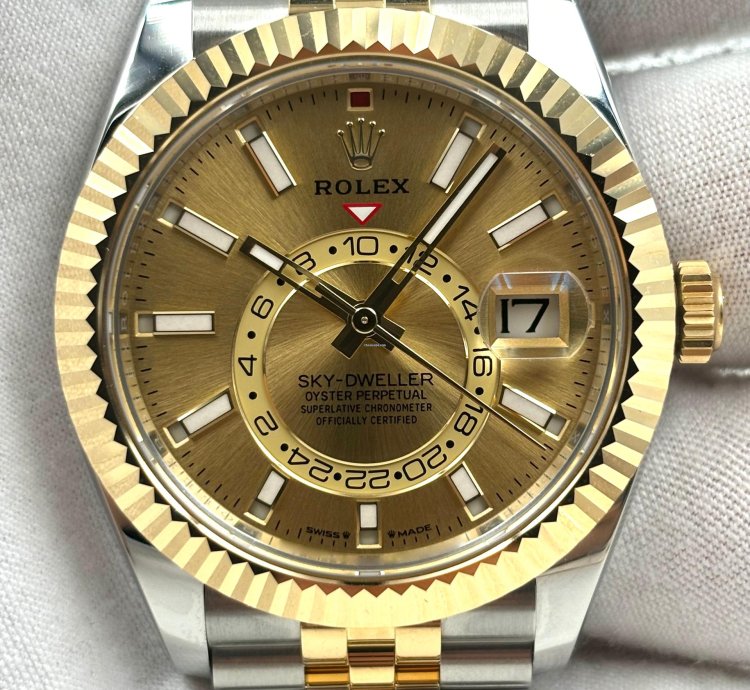 Rolex Sky-dweller Unworn Sky-dweller 42mm Champagne Dial Two Tone Jubilee Bracelet 336933 Box Papers 2025