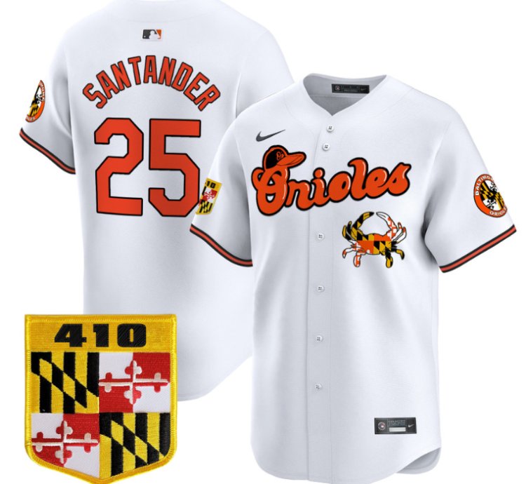 Anthony Santander Jersey 25 Baltimore Orioles 410 Chesapeake Crab Patch Limited Stitched White