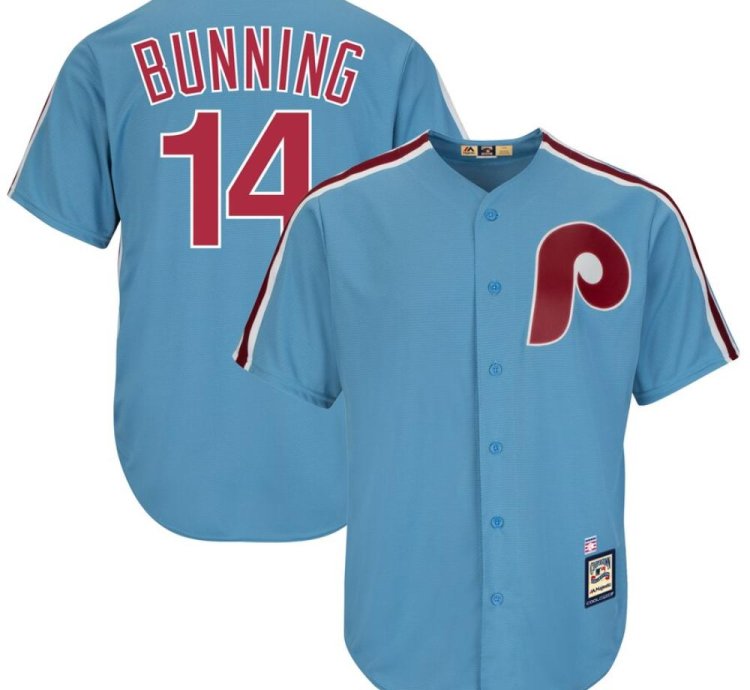 Philadelphia Phillies Jim Bunning Blue Throwback Jersey