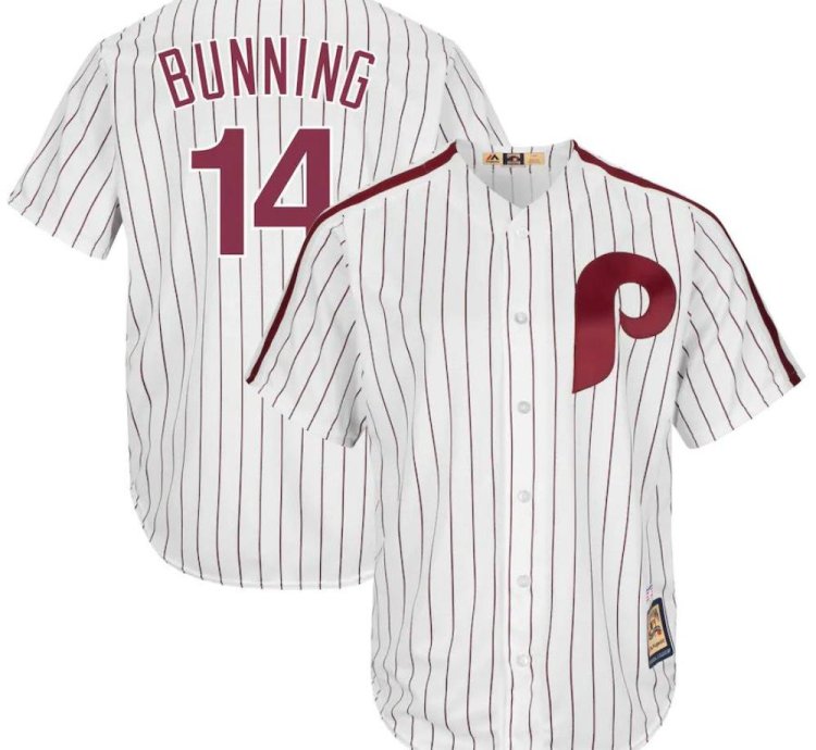 Philadelphia Phillies Jim Bunning White Throwback Jersey
