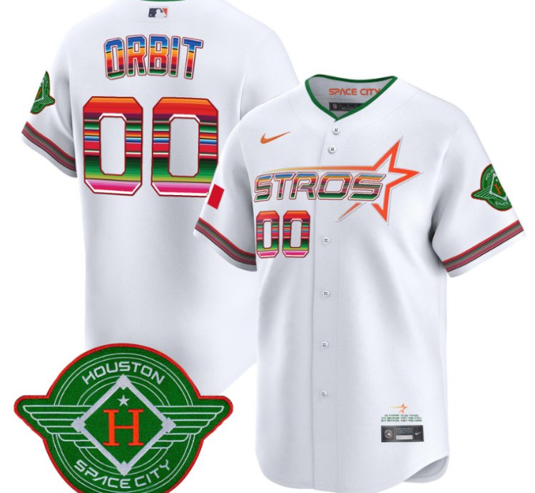 Orbit Jersey 00 Astros 2025 City Connect Mexico Vapor Premier Limited Stitched White