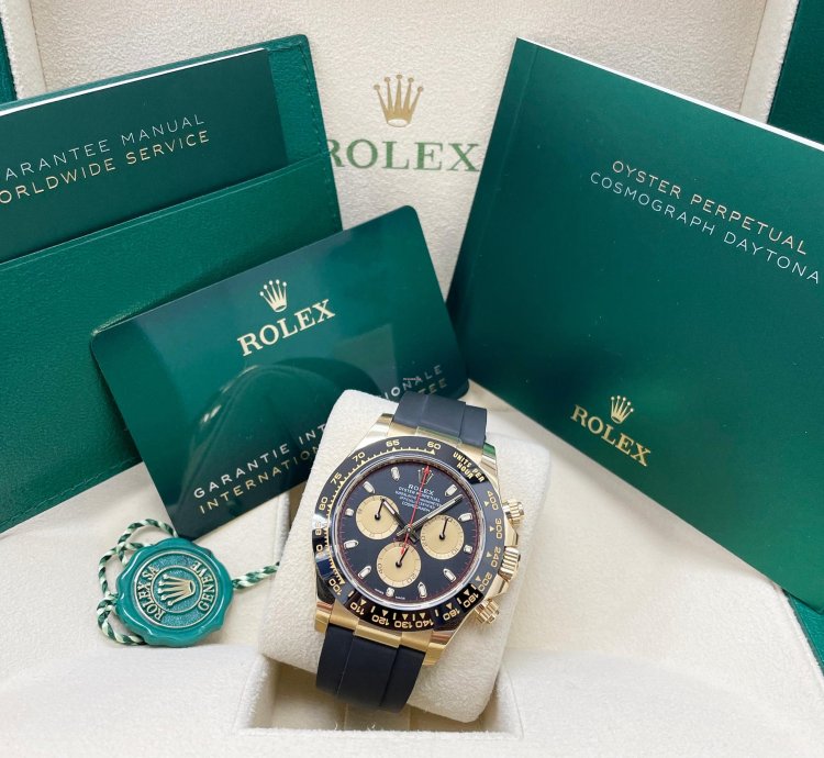Rolex Daytona Unworn Daytona 116518 Yellow Gold 40mm Black Paul Newman Index Dial Black Oysterflex