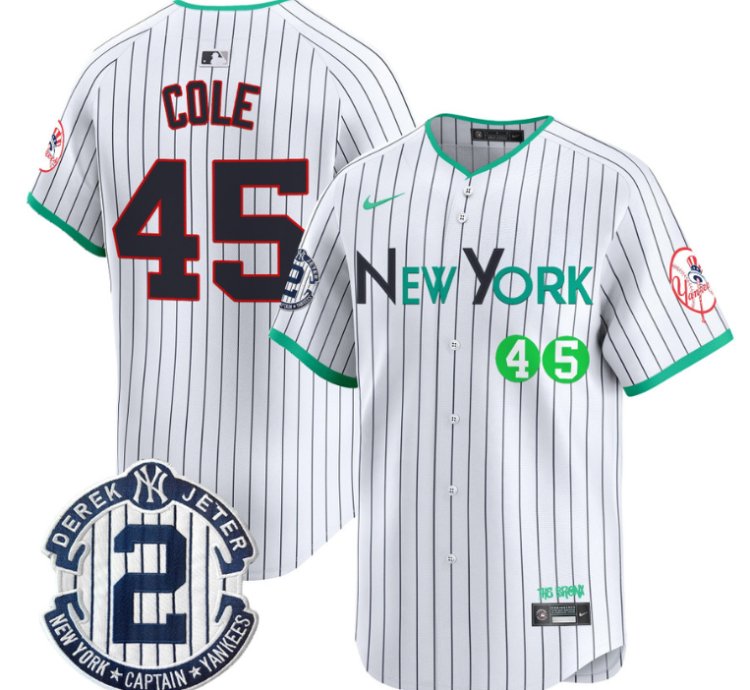 Gerrit Cole Jersey 45 New York Yankees City Connect Vapor Premier Limited Stitched Pinstripe