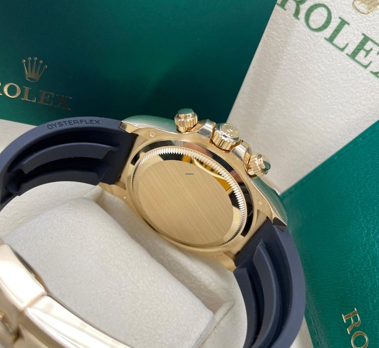 Rolex Daytona Unworn Daytona 126518 Yellow Gold 40mm Black Diamond Dial Black Oysterflex Rubber