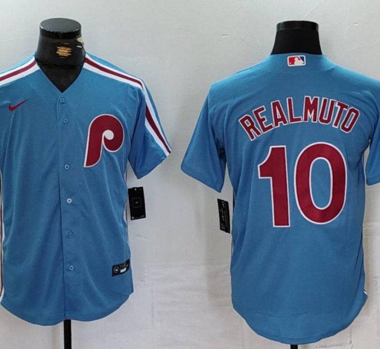 Philadelphia Phillies Jt Realmuto Light Blue Throwback Jersey