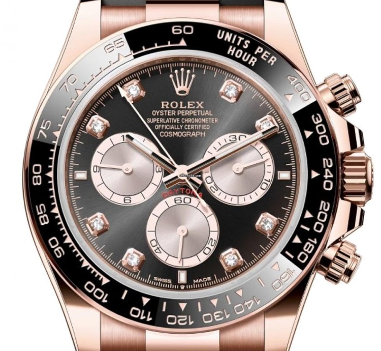 Rolex Daytona Unworn Daytona 40mm Black Diamond Dial Rose Gold Oysterflex 126515ln Box Papers 2024