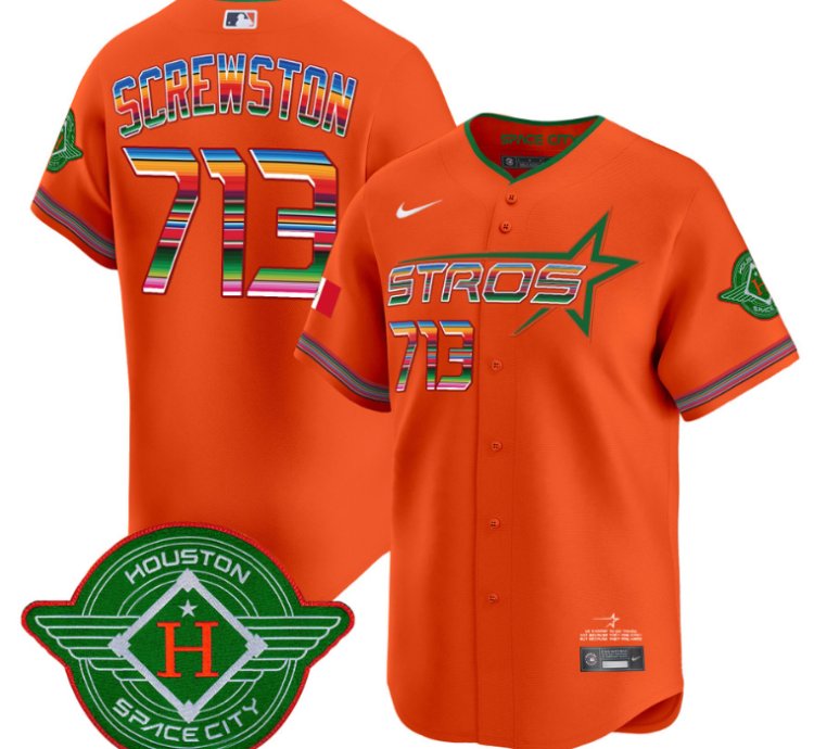 Screwston Jersey 713 Astros 2025 City Connect Mexico Vapor Premier Limited Stitched Orange