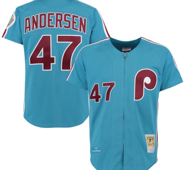 Philadelphia Phillies Larry Andersen Blue 1984 Throwback Jersey