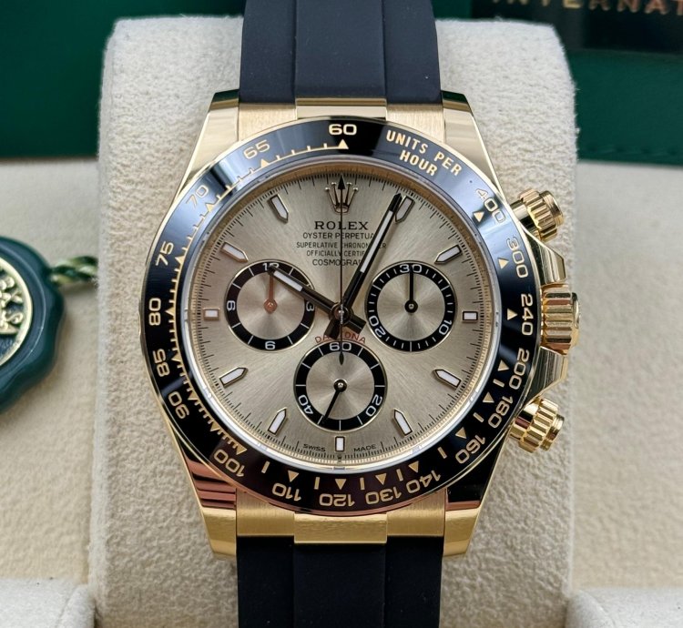 Rolex Daytona Unworn Daytona 40mm Champagne Dial Yellow Gold Oysterflex 126518ln Box Papers 2024