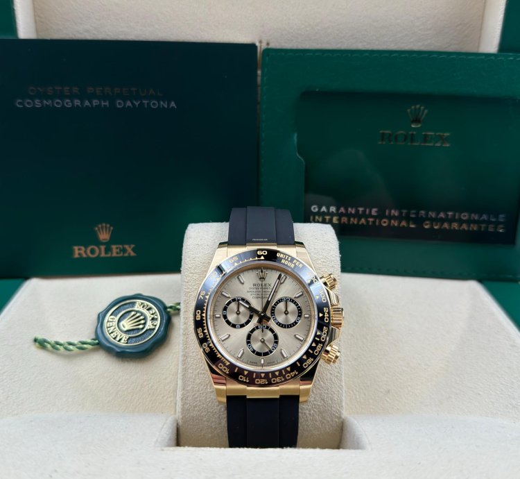 Rolex Daytona Unworn Daytona 40mm Champagne Dial Yellow Gold Oysterflex 126518ln Box Papers 2024