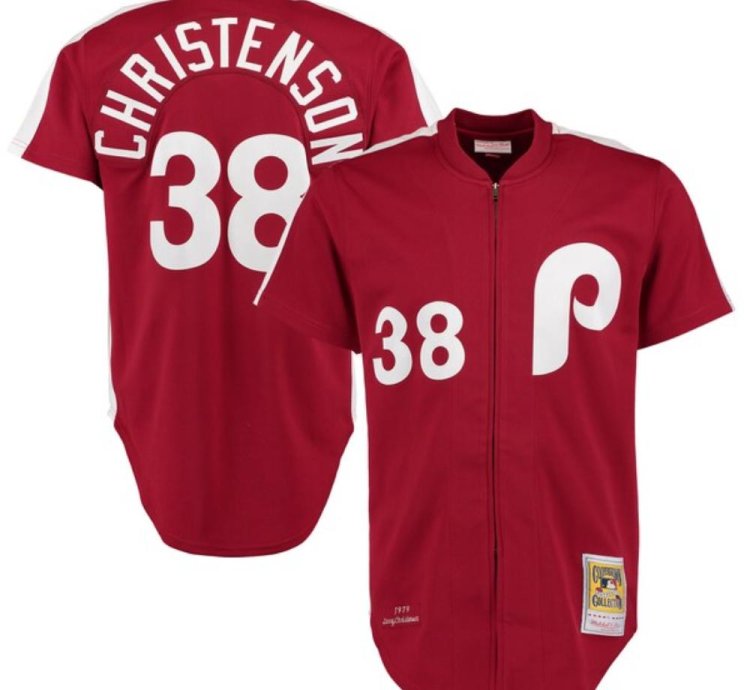 Philadelphia Phillies Larry Christenson Red 1981 Throwback Jersey