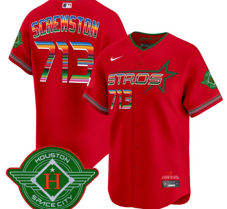 Screwston Jersey 713 Astros 2025 City Connect Mexico Vapor Premier Limited Stitched Red