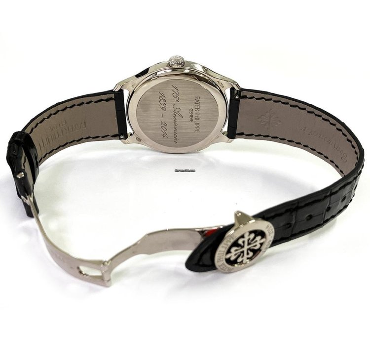 Patek Philippe World Time 5575g-001 White Gold With Black Leather Watch Black Dial 2015